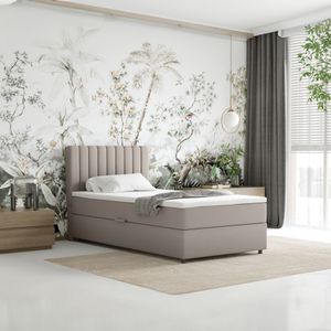 Boxspringbett 100x200 EVEREST, mit Topper, mit Bettkästen, Einzelbett, Dunkelbeige, Panda Möbel Boxspringbett 100x200 EVEREST, mit Topper, mit Bettkästen, Einzelbett, Dunkelbeige, Panda Möbel