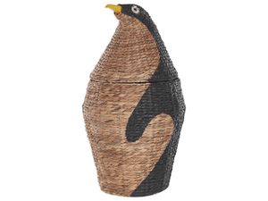 BELIANI Aufbewahrungskorb Natur aus Wasserhyazinthe Pinguin Form 68 cm Spielzeugkorb für Kinderzimmer