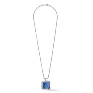 Halskette Amulett Spikes Square Aventurin Silber-Blau