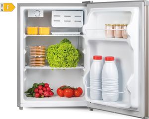 PRIMO PR154FR Tischkühlschrank - 65 Liter Fassungsvermögen - Silber - Freistehender Tischkühlschrank