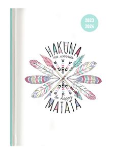 Collegetimer Hakuna Matata 2023/2024 - Schüler-Kalender A6 (10x15 cm) - Day By Day - 352 Seiten - Terminplaner - Notizbuch - Alpha Edition
