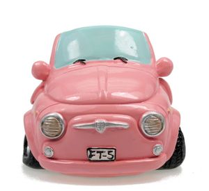 Kremers Schatzkiste Pink Shopping Spardose Mini - Comic-Style Sparschwein Auto