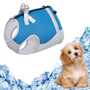 Kühlweste für Hunde Sommer Hunde Kühlmantel Atmungsaktive Netz-Kühljacke Blau Sicherheitsweste für Kleine Mittel Hunde Im Freien L