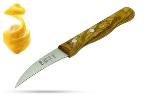 SMI 16.2 Schälmesser gebogen Solingen Messer Gemüsemesser Obstmesser Küchenmesser Scharfe Oliven Holzgriff nicht spülmaschinenfest