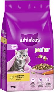 Whiskas Katzenfutter Trockenfutter Kätzchen Junior Kitten mit Huhn 1,9kg