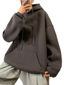 Männer Kapuzenpullover Herbst Einfarbige Hoodie Klassische Sportpullover Sweatshirt Mit Taschen,Farbe:Dunkelgrau,Größe:Xl