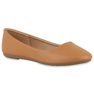 VAN HILL Damen Klassische Ballerinas Slippers Schuhe 840129, Farbe: Khaki, Größe: 39