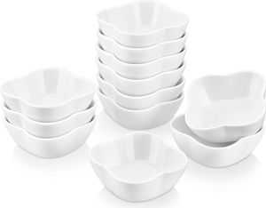 MALACASA, seria Ramekin.dish, 12-częściowa porcelanowa miseczka deserowa na przekąski mini 75ml