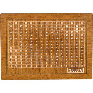 Spardose Holz Sparbüchse SparBox mit Sparziel und Zahlen zum ankreuzen Holzkiste Sparbüchse für Kinder (3000€)