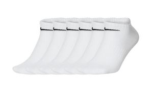 NIKE Unisex 6er Pack Sneaker Sportsocken - na co dzień, lekkie, bez pokazywania, einfarbig Weiß 38-42