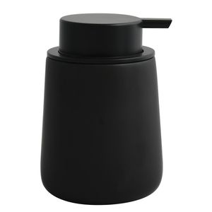 MSV Seifenspender "Maonie" Flüssigseifen-Spender, Fassungsvermögen 8.5 x 8.5 x 12.6 cm - matt schwarz, Keramik