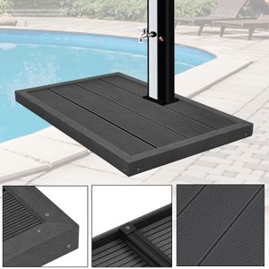 UISEBRT WPC Bodenelement für Solardusche, Anti Rutsch, 105 x 63 x 5,5 cm, Outdoor Bodenplatte für Gartendusche Poolleiter Pooldusche, Anthrazit