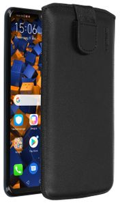 mumbi Echt Ledertasche kompatibel mit Huawei P30 lite Hülle Leder Tasche Case Wallet, schwarz
