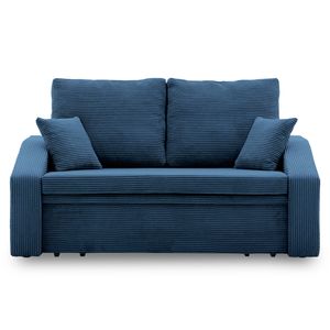 Sofa DORMA 148x86 - mit schlaffunktion - Farben zur Auswahl - komfortables Sofa - mit Bettkasten - Stoff POSO 005 Dunkelblau