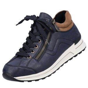 Rieker Damen High Top Sneaker Reißverschluss lose Einlagen Schnürschuhe N1400, Größe:39 EU, Farbe:Blau