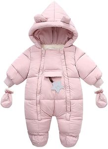 Schwarz 6-9 Monate Strampler Schneeanzug Jungen Mädchen Langarm Jumpsuit Warm Outfits Geschenk 80 Baby Winter Overall mit Kapuze 