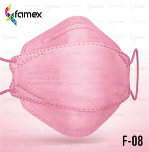 10x Pink 4D Fish Form FFP2 Mundschutz Maske Gesichtsmaske 5 Lagig