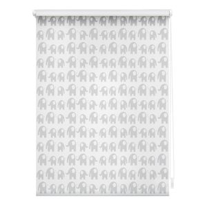 Lichtblick Rollo Klemmfix, ohne Bohren, Verdunkelung, Elefanten - Grau 90 x 150 cm (B x L)
