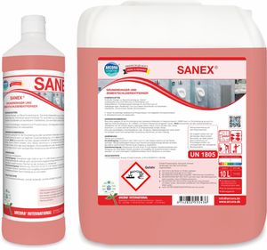 ARCORA | SANEX | Sanitärgrundreiniger & ZEMENTSCHLEIERENTFERNER | 1 Liter