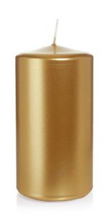 Stumpenkerzen lackiert Gold, 150 x 80 mm (H x D), 6 Stück