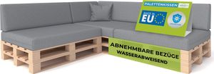 Pillows24 - Palettenkissen mit abnehmbarem Bezug - 8ER SET | Polster für Europaletten 120x80 Sofa - Wasserfest - Outdoor/Indoor | Grau Pillows24 - Palettenkissen mit abnehmbarem Bezug - 8ER SET | Polster für Europaletten 120x80 Sofa - Wasserfest - Outdoor/Indoor | Grau