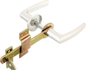Alberts Flechtzaun-Einzeltorverschluss | Drücker und Rosette besteht aus Aluminium | galvanisch gelb verzinkt | Gesamtlänge 170 mm