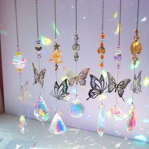 6 Stück 36 cm Hängende Kristall Sonnenfänger Schmetterling Traumfänger Prisma Windspiele Anhänger Feenhaftes Dekor Muttertagsgeschenk