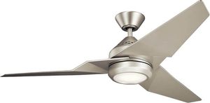 Stropný ventilátor 152 cm s LED svetlom 18 W na diaľkové ovládanie matný nikel / strieborná Jade Kichler