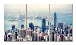 WandbilderXXL - Gedrucktes Leinwandbild  "Hongkong Skyline" 180x100cm