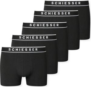 SCHIESSER pánske boxerky, 5-pack - séria "95/5", nohavice, pás s logom čierna L