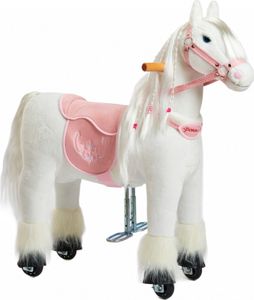 Pferd mit Rollen von Ponnie Tiara S mit rosa Sattel Pferd mit Rollen von Ponnie Tiara S mit rosa Sattel