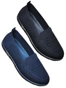 Textilschuhe Komfortschuhe Schlupfschuhe Stoffschuhe Slipper Sneaker Slip-On Atmungsaktiv Zickzackmuster Schwarz 40 LW30