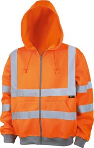Arbeitsjacke Warnschutz-Sweatjacke, Orange Größe L
