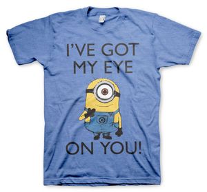 Minions - I Got My Eye On You T-Shirt - Large - Blue-Heather