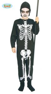 Skelett Kostüm für Kinder Gr. 110-146, Größe:110/116
