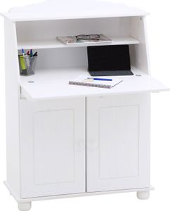 Sekretär Schreibtisch Landhausstil Kommode Klappensekretär Schreibkommode DAVID COLMAR weiß