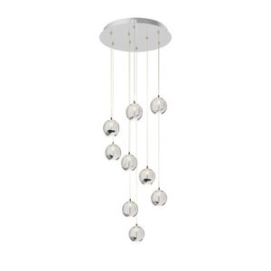 Lucande LED-Hängelampe Hayley, Ø 40 cm, 9-flg., chrom, Glas