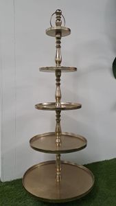Etagere Brush 140cm Aluminium gold 5Etagen Servierständer
