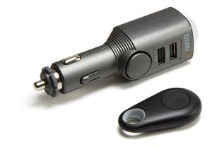 TECHNAXX Auto-Alarmanlage mit Ladefunktion TX-100, Akku 450 mAh, 2 USB-Ladeanschlüsse, Fernbedienung für Ein/Aus