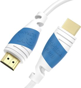 8K HDMI Kabel 2.1 HighSpeed 48Gbit/s eARC UHD HDTV HDR10+ PS5 Weiß/Blau, 5m
