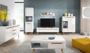BETTSO Veľká súprava nábytku do obývačky Nodis v bielej farbe