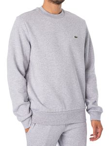 LACOSTE Herren Pullover Langarmshirt Sweater Jogger Sweatshirt, Farbe:Grau, Größe:M, Artikel:-CCA grey melange