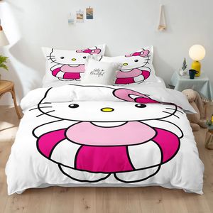 3tlg.Pink Rabbit Bettwäsche Bettbezug Kinder Bettwäsche für Kinder Kinderbett 