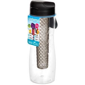 TRINKFLASCHE Saftflasche mit Fruchteinsatz Wasserflasche Schwarz SISTEMA 0,8 l