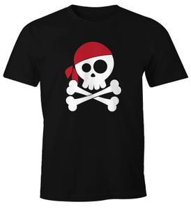 Herren T-Shirt Pirat Skull Jolly Roger Bandana Fasching lustig Fun-Shirt Moonworks®  XL