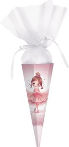 Schultüte für Kinder zur Einschulung mit Tüll – Kleine Zuckertüte für Geschwister (Ballerina)
