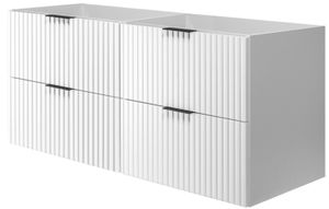 Rodan Waschtisch-Unterschrank 120cm | Weiß matt | 4 Softclose-Schubladen | 120/57/46cm | Badezimmerschränke, Badmöbel, Waschbeckenunterschrank