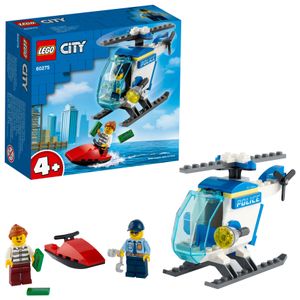 LEGO 60275 City Polizeihubschrauber, Hubschrauber Spielzeug für Jungen und Mädchen ab 4 Jahren mit Minifiguren von Polizisten und Ganovin