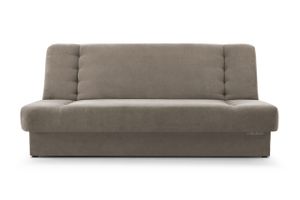 Sofa mit Schlaffunktion und Bettkasten, Kippsofa Schlafsofa Clic-Clack Couch für Wohnzimmer Federkern Sofagarnitur Polstersofa - Cyprus (Beige - Soro 13)