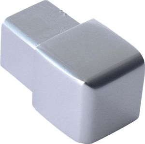 Dalsys Endstück für Fliesenschiene 10mm Quadratprofil Aluminium (eloxiert) Chrom glänzend Fliesenprofil